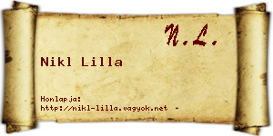 Nikl Lilla névjegykártya